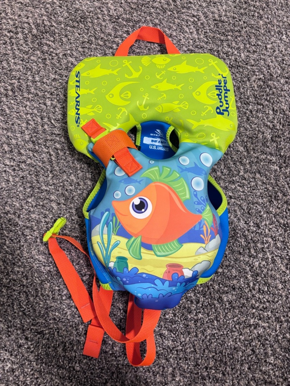 Coleman Infant Life Vest in Blue and Yellow with Neon Accents